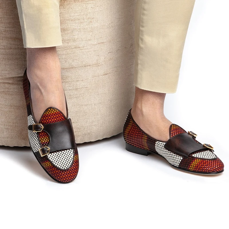 Piergitar трехцветные бельгийские лоферы из телячьей кожи и необработанного хлопка с