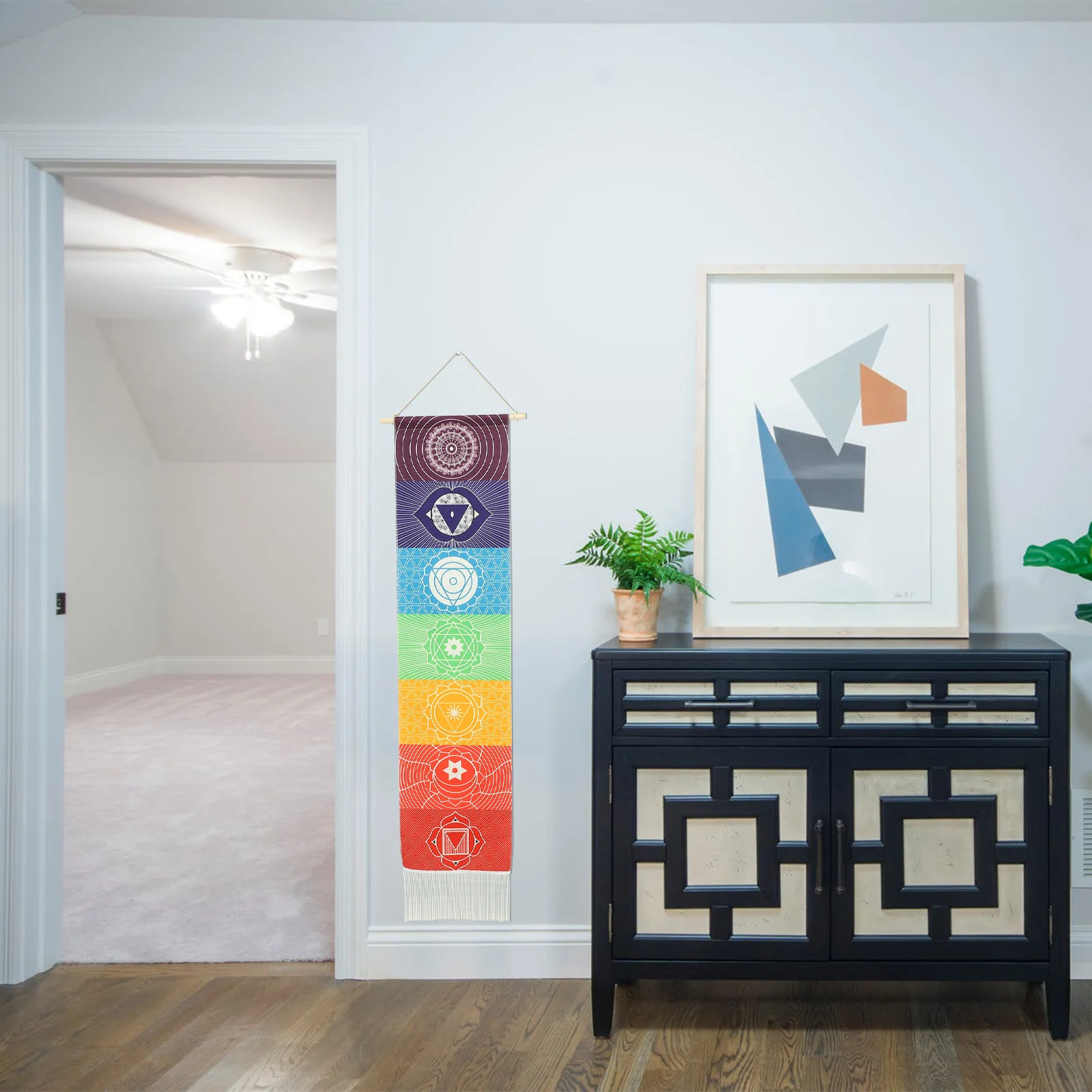 

Tapestry Wall Hanging Mandala Chakra Decor Yoga Meditation Banner Bohoflag Prayer Macrame Tapestries Backdrop Woven Vertical