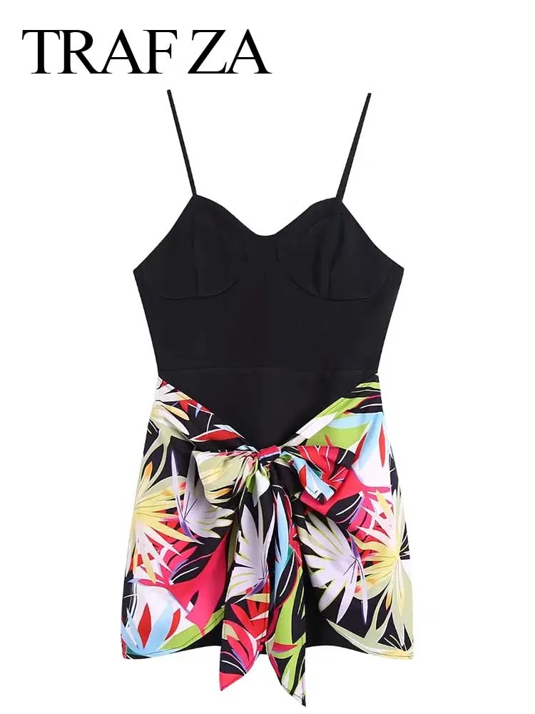 

Женское мини-платье на бретельках, с открытой спиной, без рукавов