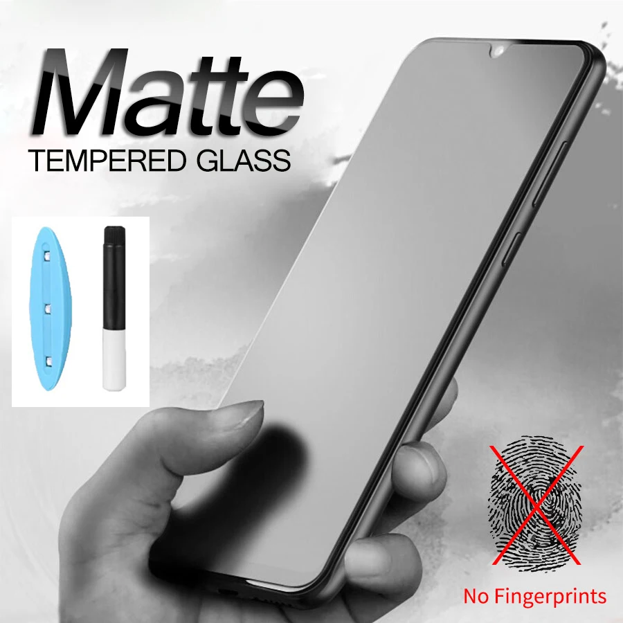 

UV Liquid Glue Matte Tempered Glass For iphone 13 12 Pro Max 11 XS XR 6 7 8 Plus Frosting Phone Protective Film Screen Protector