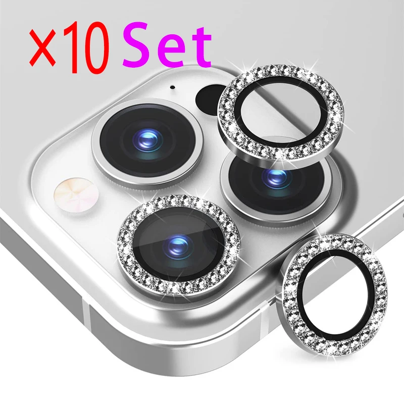 

Camera Lens Protection For Iphone 14 Pro Max Accessories Diamond 11 12 12 Mini 13 13mini Metal Camera Screen Protect Cap 10pcs