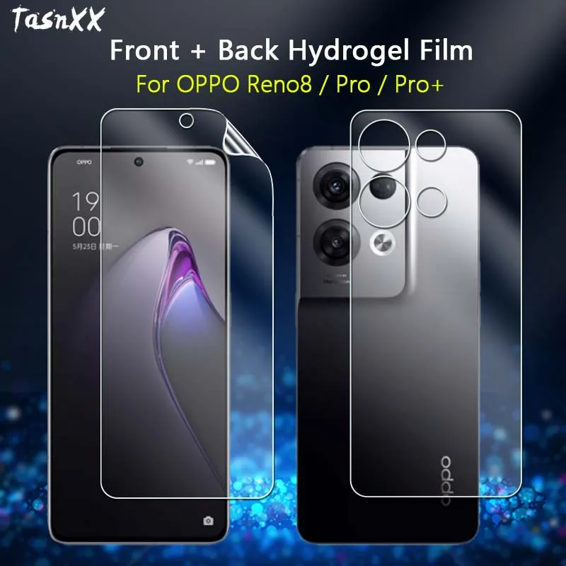 

2 in 1 Front / Back Screen Protector For OPPO Reno8 Pro Plus Ultra Clear Full Coverage Soft Repairable Hydrogel Film -Not Glass
