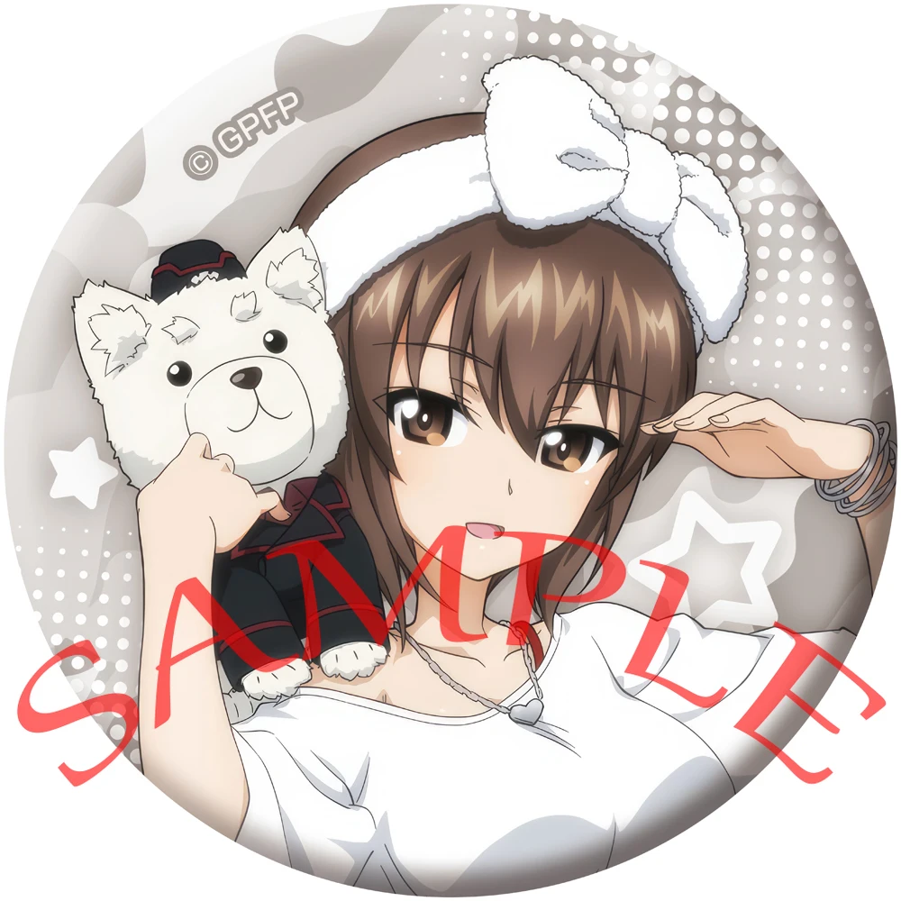 Anime GIRLS und PANZER Cosplay Reizei Mako Akiyama Yukari Nishizumi Miho Isuzu Hana Cartoon Badge Brooch Pins Accessories Gifts