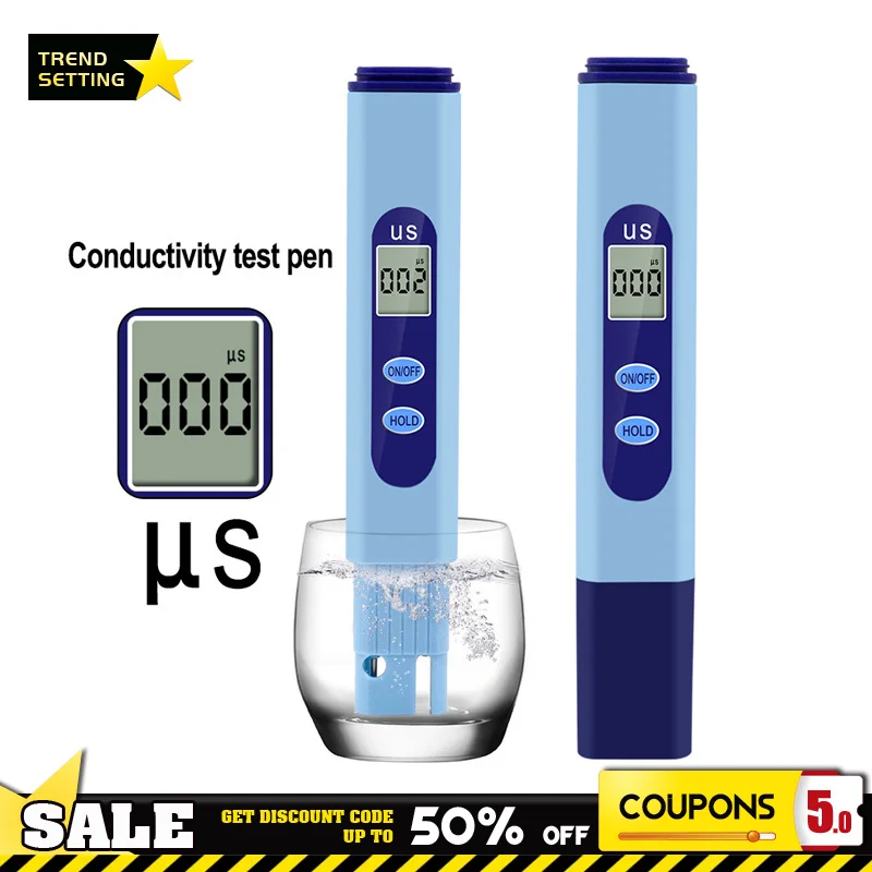 

LCD Conductivity Detector Pen Digital EC Pen US Conductivity Test Pen US Test Pen 0-9990us for Greenhouse Pool Laboratory