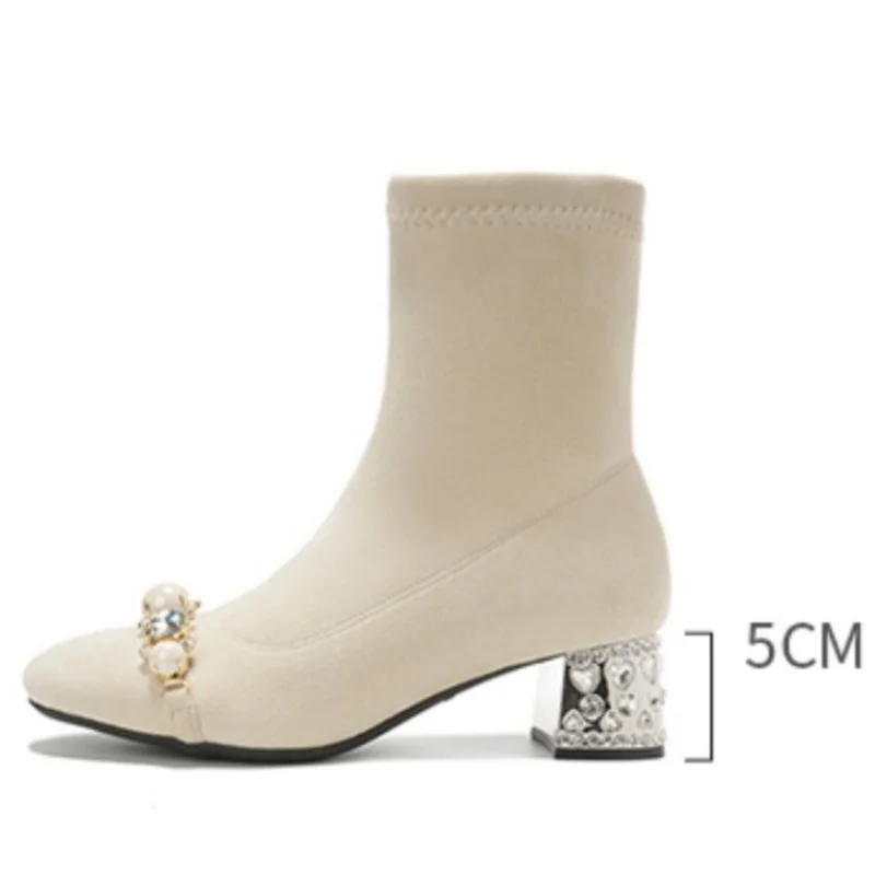Женские ботильоны на высоком каблуке с кристаллами новые дизайнерские Роскошные