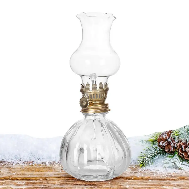 

Glass Kerosene Lamp High-Temperature Resistant Retro Oil Lamp Ornament Easy To Use Lighting Long Light Indoor Night Light
