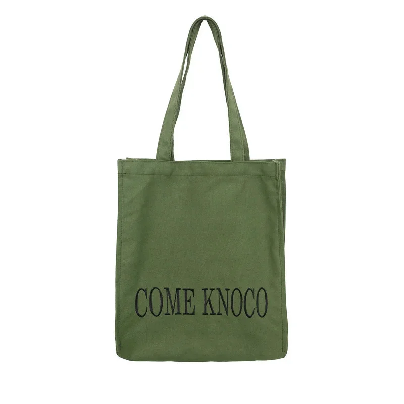 

Teenager Eco-friendly Cotton Canvas Top-handle Tote Bag Female High Street Casual Soft Cloth School Book Laptop Daily Handbag