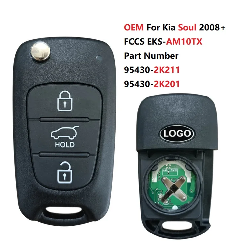 

CN 051147 OEM PN 95430-2K211 для Kia Soul 2008+, откидной пульт дистанционного управления, 3 кнопки SEKS-AM10TX, 433 МГц, 95430-2K201