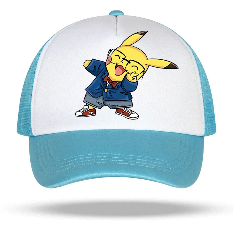 

Детская бейсболка Pikachu для девочек и мальчиков, шляпы от солнца, детская шапка, бейсболка с принтом в стиле хип-хоп, кепки для детей 1-6-12-15 лет