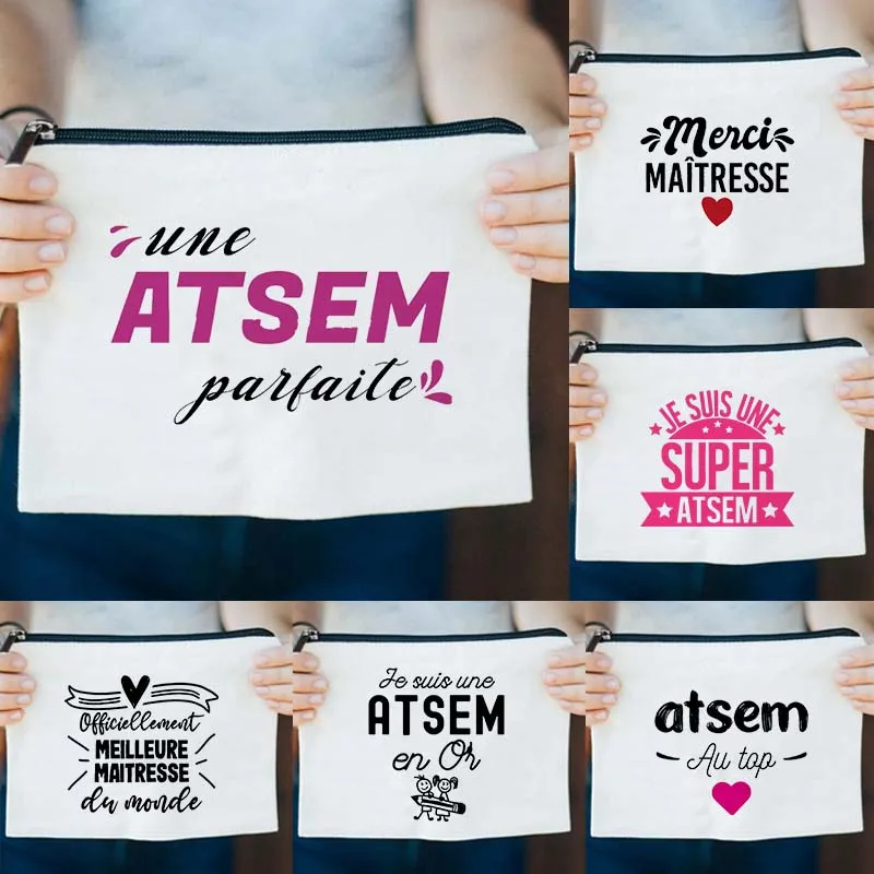 Супер спасибо Atsem подарок учителю сумки для макияжа Женская несессер косметичка