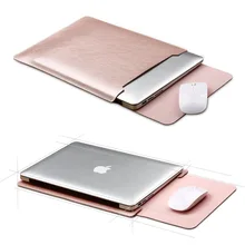 Mouse Pad Pouch Notebook Case For Macbook Air 13.6 15.3 inch Cover 2023 M1 M2 Pro 13 14 15 16 Fashion Laptop Sleeve Leather Bag
