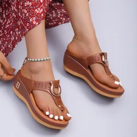 womens shoes 2022 summer new beach flip flops wedge sandals and slippers roman sandals platform high heel casual shoes