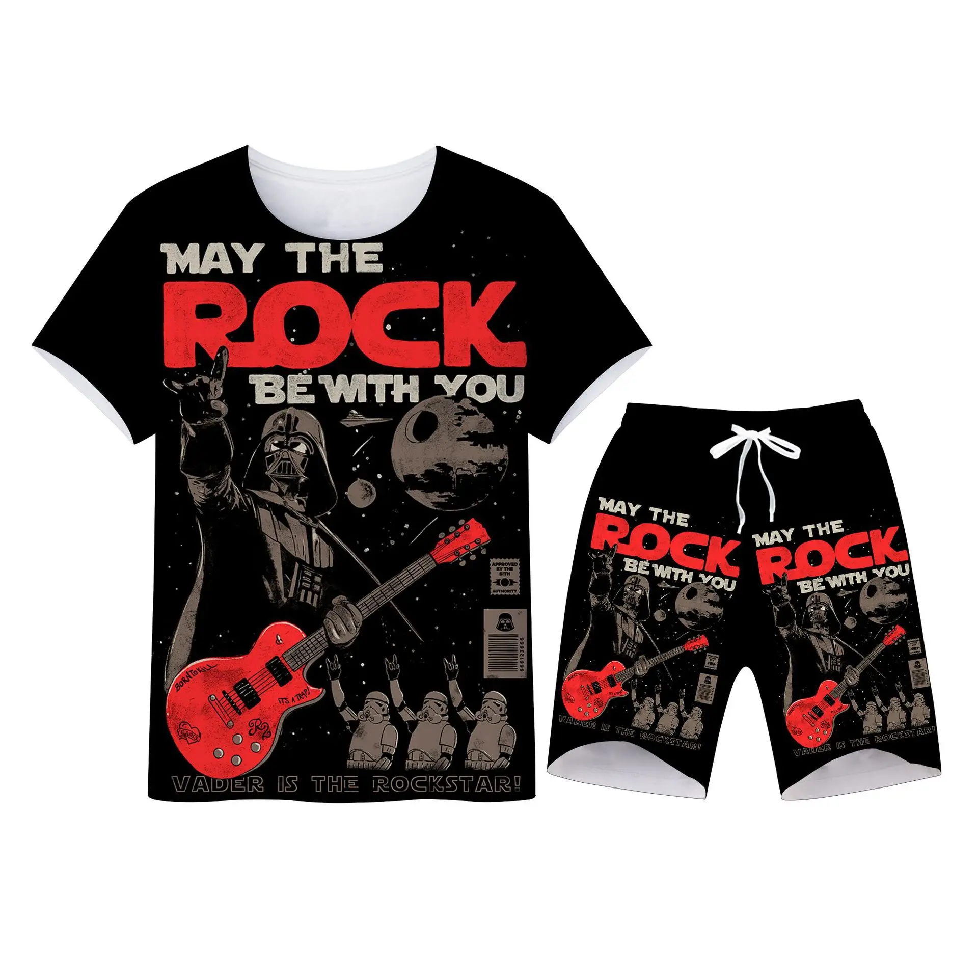 Men's Outfit Summer Short Sleeve T Shirt Set Fashion 2 Piece Streetwear 3D Printed Sports Hip-hop Shorts  Oversized Sportswear