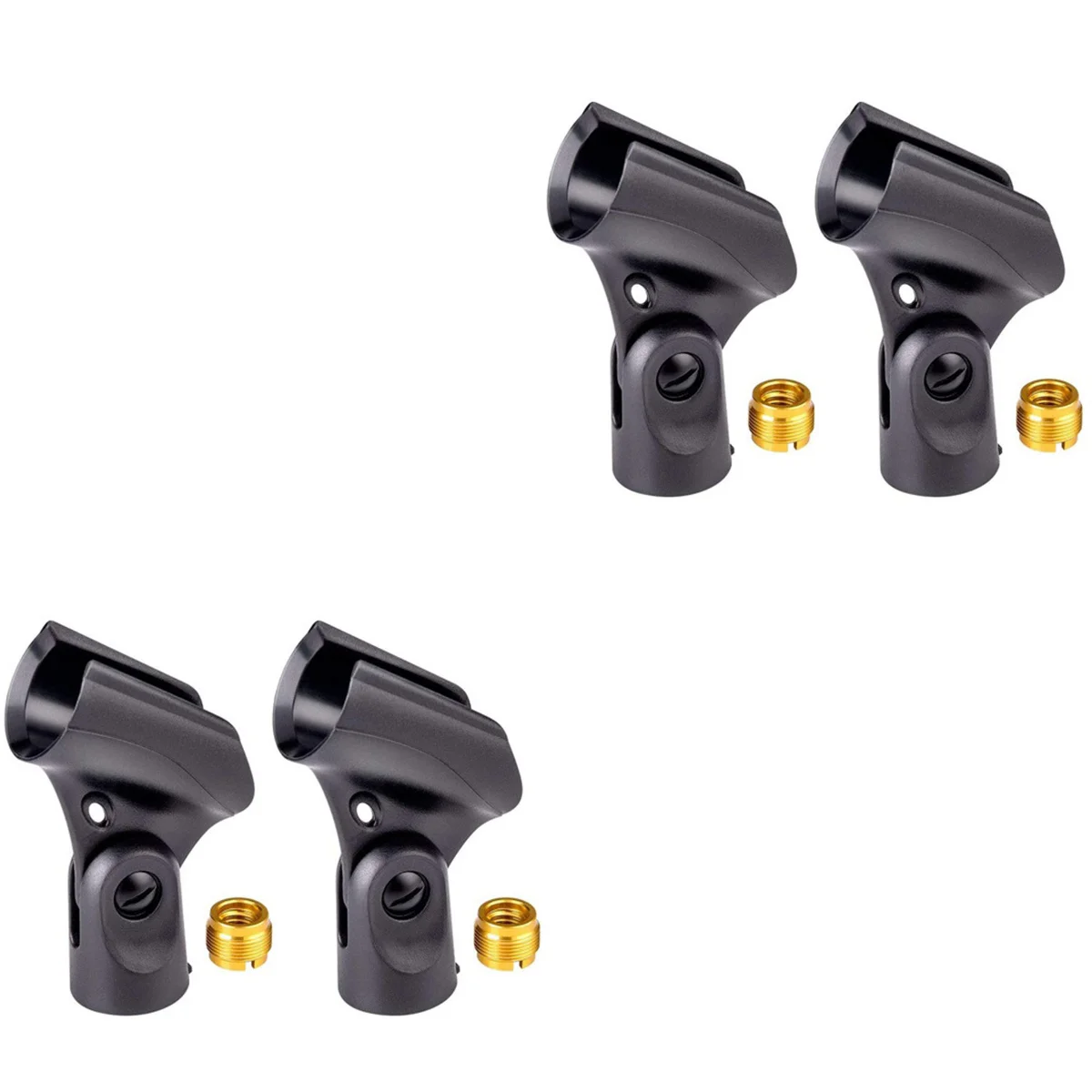 

4 Mic Stand Clips Universal Microphone Holders Handheld Microphone Holders with Adapters