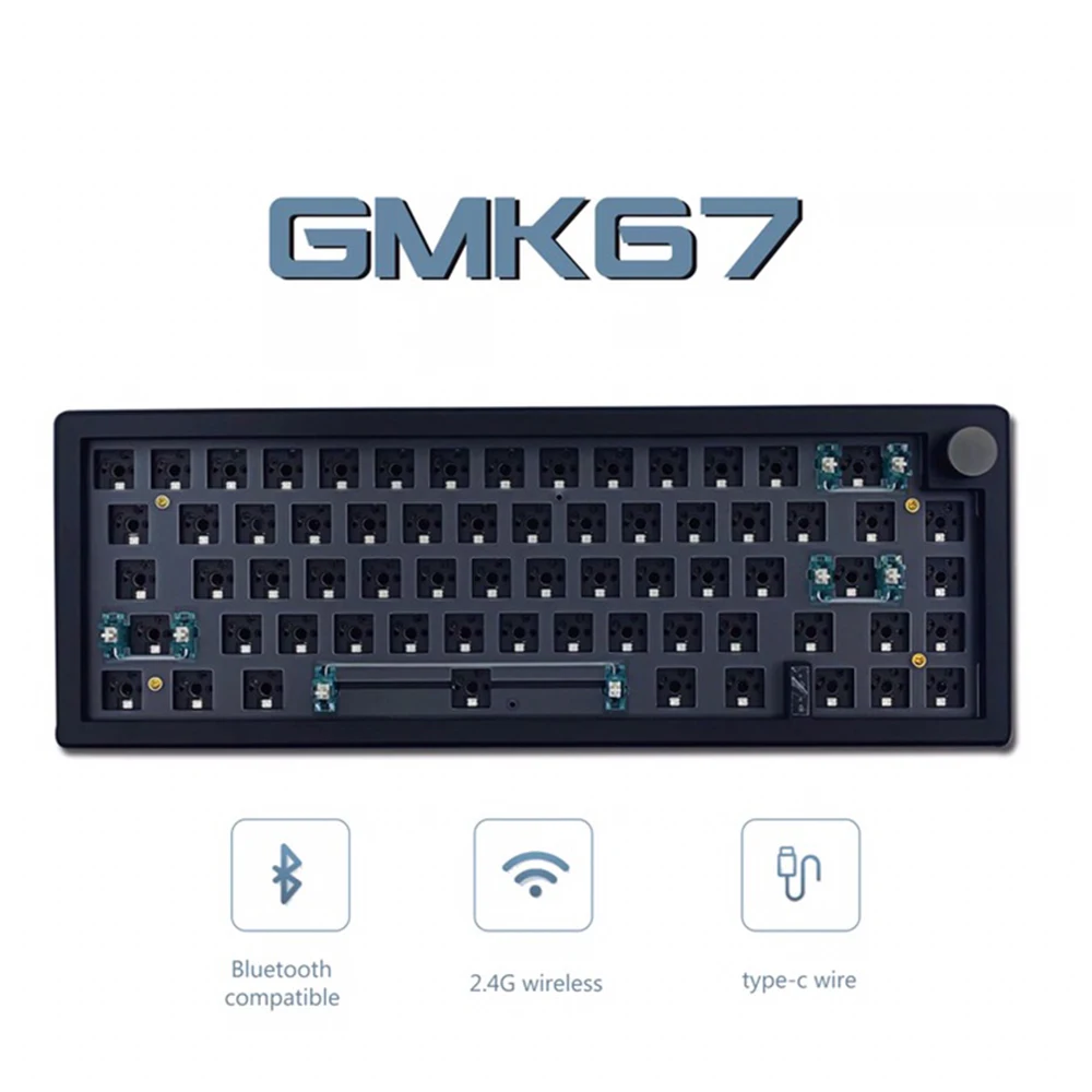 

GMK67 Bluetooth RGB Customized Mechanical Keyboard Kit 3 modes2.4G Wireless Hot-swappable Gasket Structure keyboard