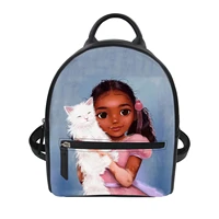 advocator afro girls pattern womens backpack multi function%c2%a0storage bag customized ladies pu leather rucksack free shipping