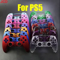 jcd 1pcs frosted transparent front replacement shell for ps5 controller diy front cover for ps5 console gaming accessorie
