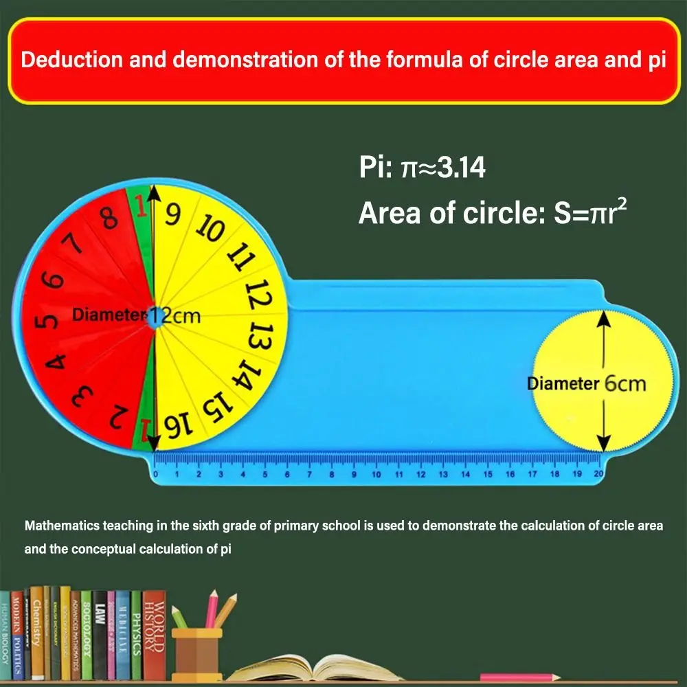 

Circle Area/Circumference/Pi Teaching Demonstrate Model Math Educational Toys Magnetic Disk of Sixteen Equal Parts