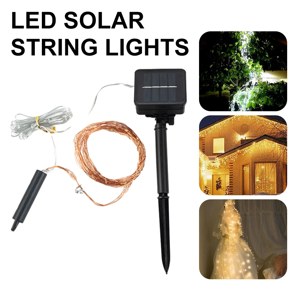

100/200 LED Solar String Lights Waterproof 8 Modes Solar Copper Wire Fairy Lights For Christmas Party Garden Patio Decoration