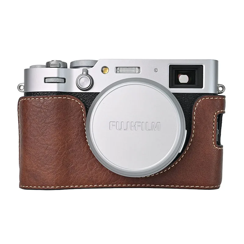 Фото Чехол-накладка из искусственной кожи для камеры Fujifilm X100VI X100 Mark VI с плечевым ремнем №4