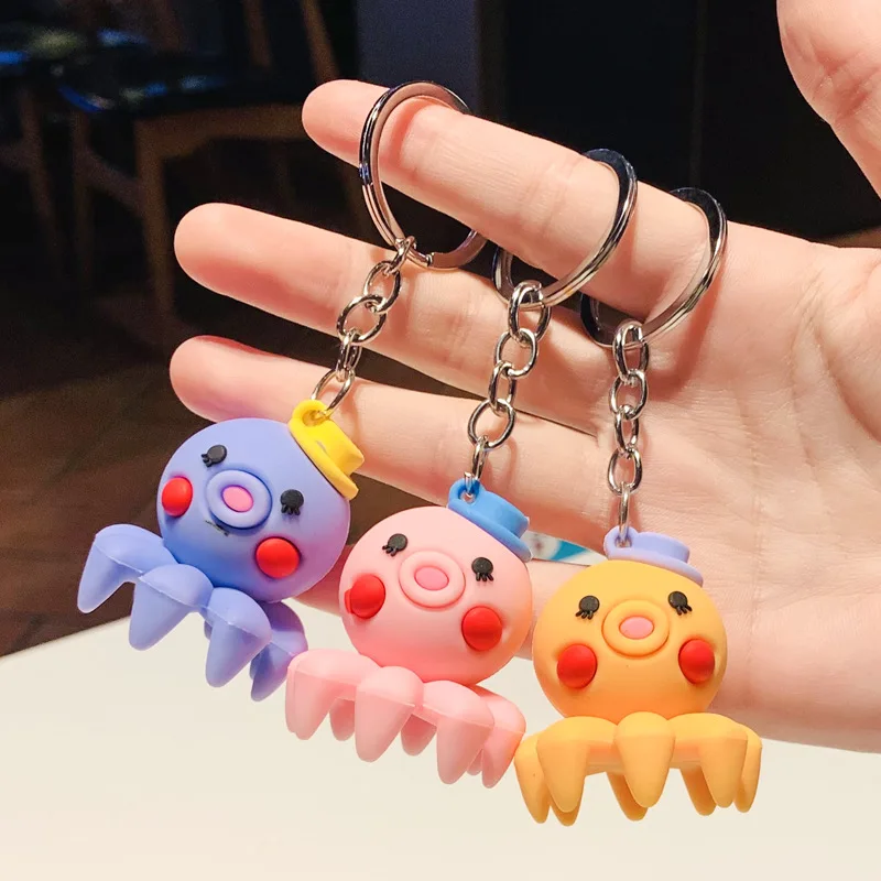 

Creative Car Keychain Cartoon Octopus Key Chain Pendant Cute Net Red Small Gift Pendant Car Assessoires Interior for Women