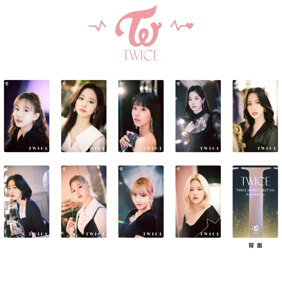 

9pcs/set KPOP TWICE 5th Anniversary PhotoCard Postcard Smallcard LOMOcard New Korea Group Thank You Card K-POP T WICE