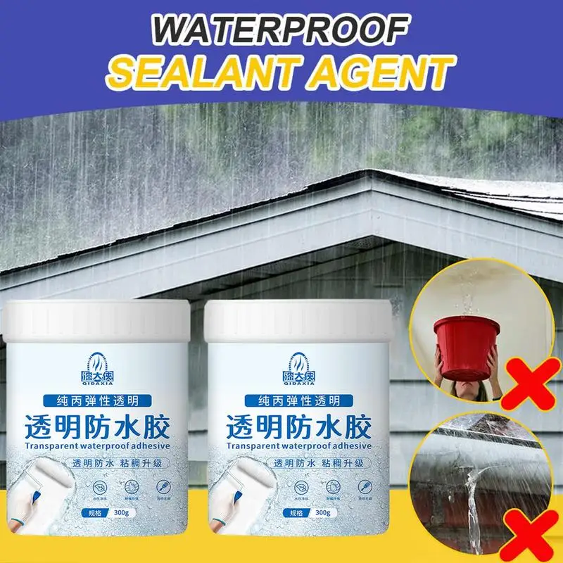 Прозрачный водонепроницаемый клейкий герметик для покрытия 300 г прозрачный