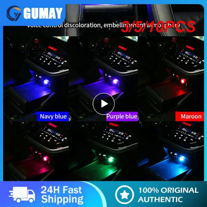 

3/5/10PCS Emergency Lighting Atmosphere Light Multifunctional Led Car Light Universal Music Rhythm Function Decorative Lamp
