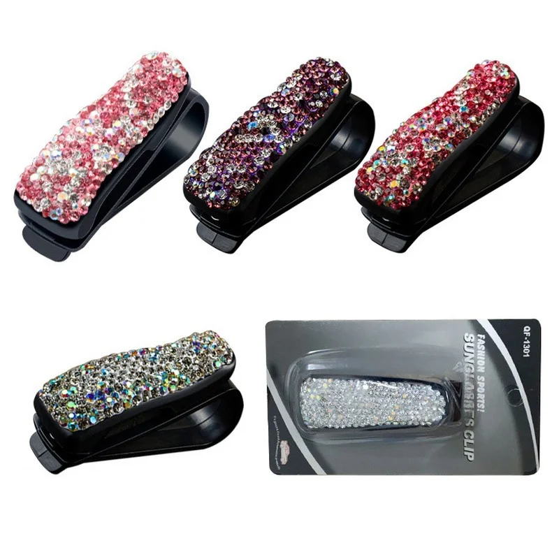 Стразы зажим для очков с кристаллами автомобильный солнцезащитный козырек