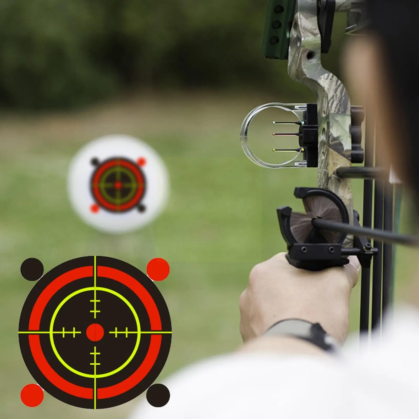 

Shooting Target Adhesive 200pcs/Roll Shoot Targets Splatter Reactive Stickers for Archery Bow Hunting Practice Training Tar G2M4