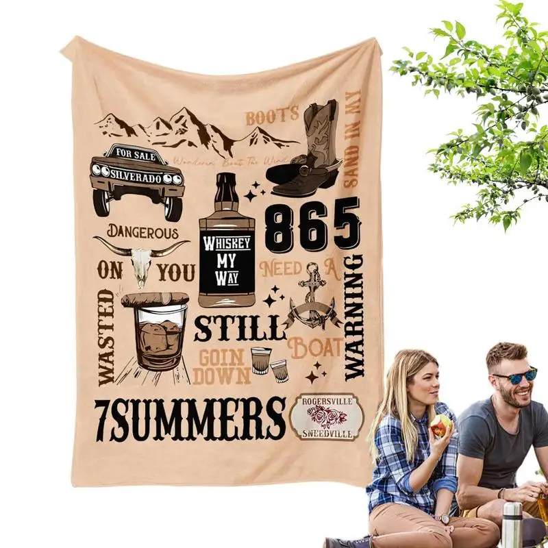 

Flannel Warm Blanket Country Music Singer Fans Throw Blanket Fashion Innovative Printed Warm Flannel Blanket Queen Size