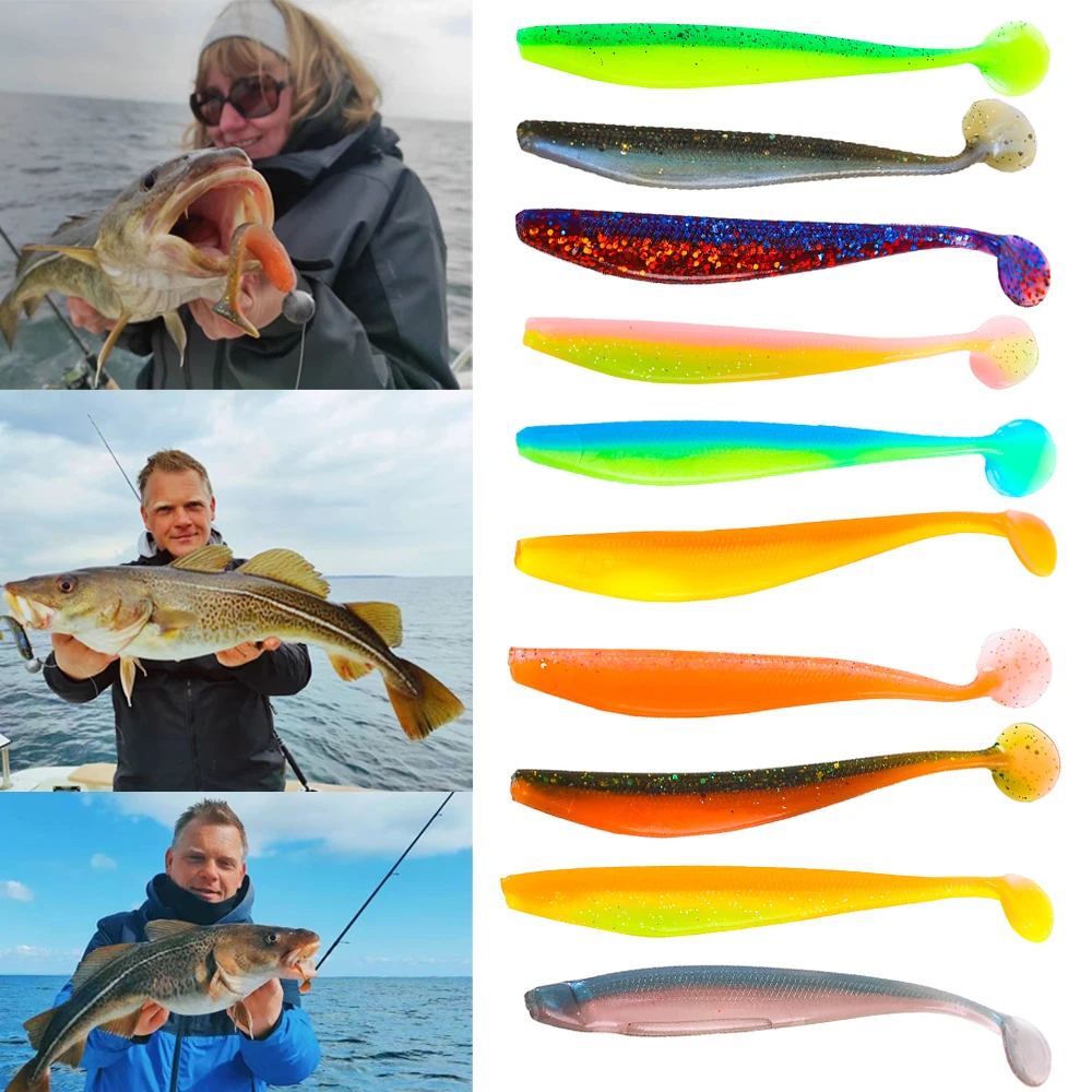 FSDZSO Soft Lures 120mm 160mm Fishing Lure Soft Baits Leurre Double Color Shad Artificial Silicone Wobblers For Bass Pike