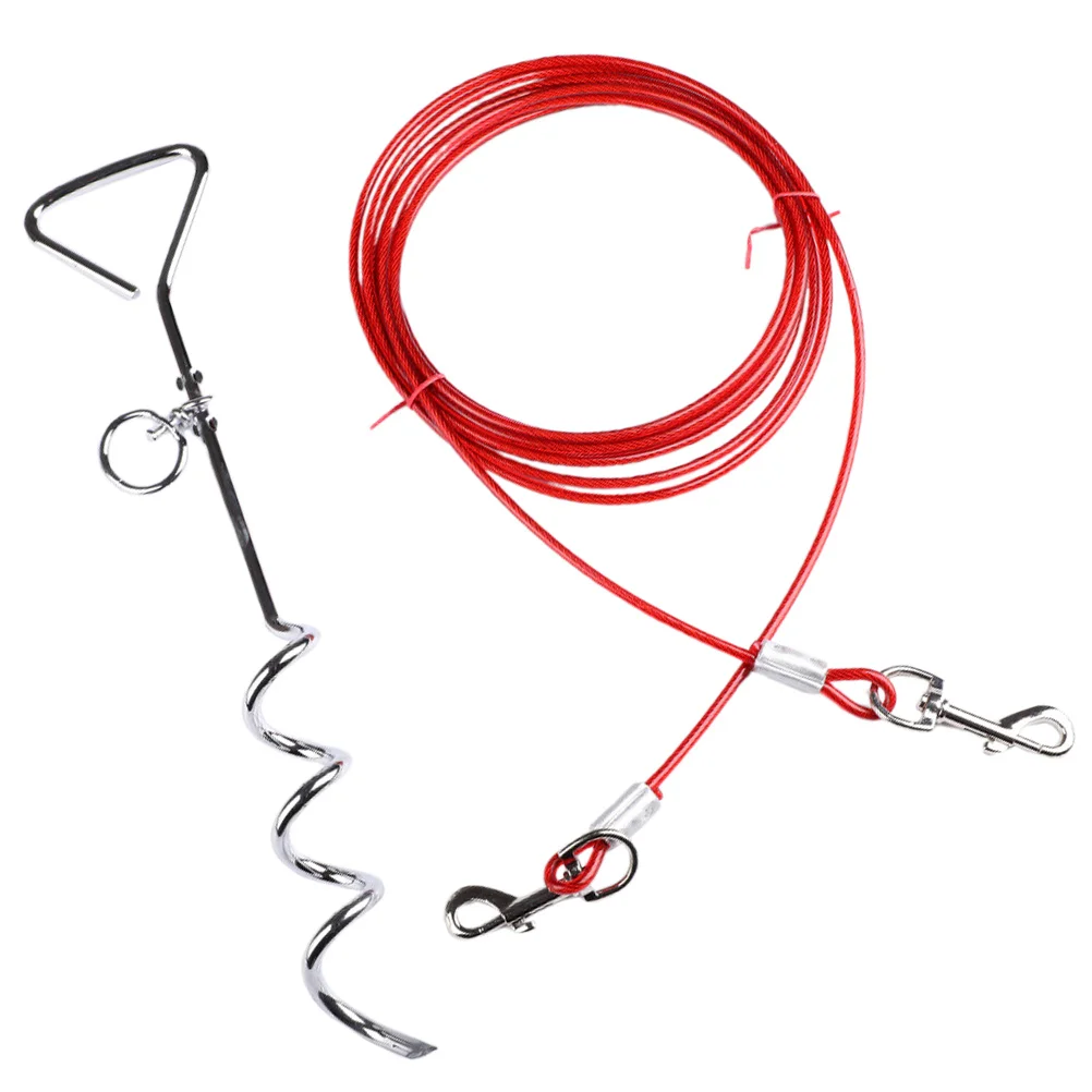 

2pcs Dog Tie Out Stake Pets Yard Camping Outdoor Ground Spiral Anchor Stake