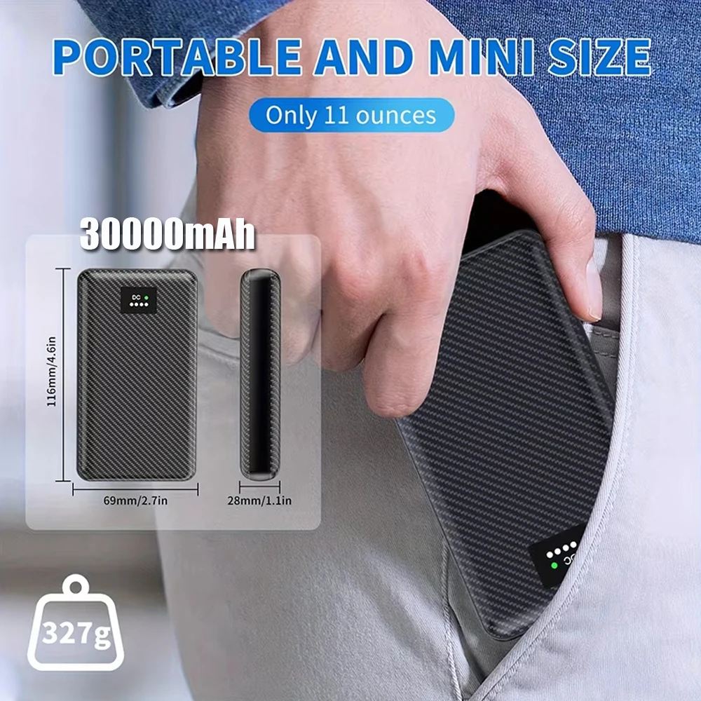 Портативное зарядное устройство (Power Bank) 40000 мАч, 7.4В постоянного тока, для жилетов, курток, шарфов, перчаток с подогревом, внешний аккумулятор для обогрева, сохранение тепла зимой (art.: 3920caffcabfe) - 3920caffcabfe