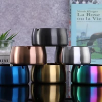 home hotel round stainless steel ash tray small size cigarette ash holder windproof ashtray