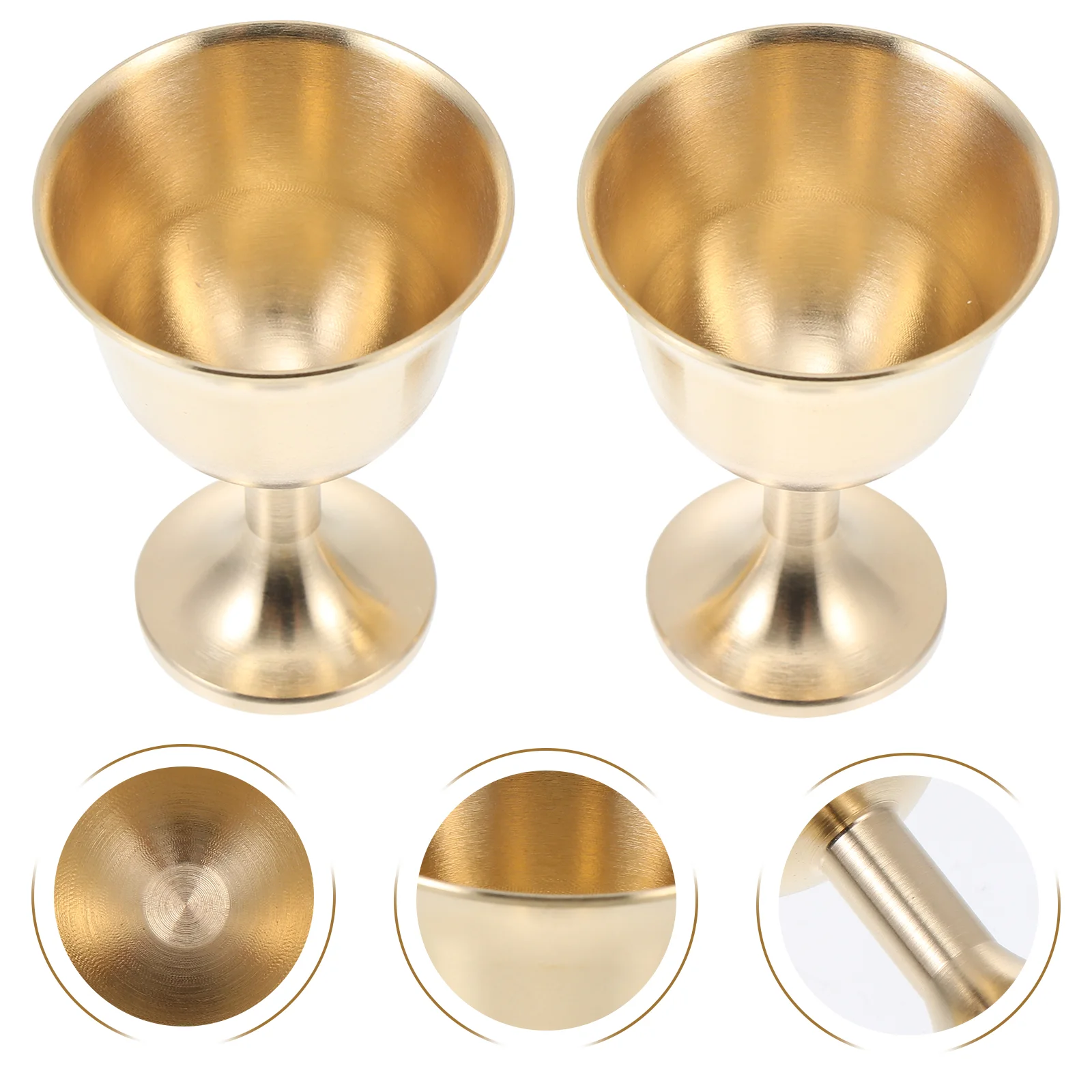 

2pcs Durable Copper Glass Classical Goblet Metal Cup Party Supplies