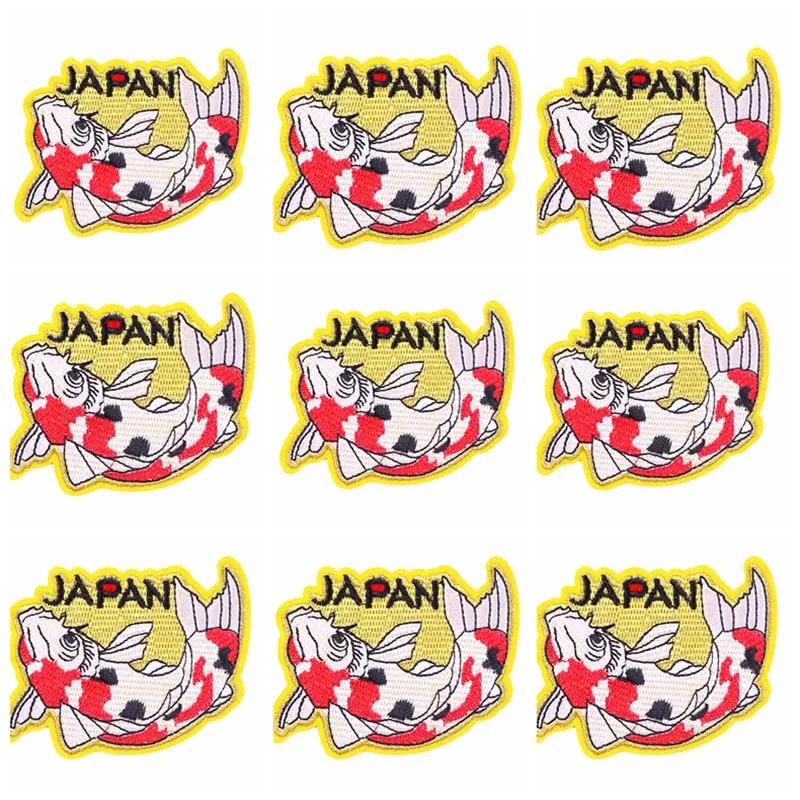 Оптовая продажа, 10 шт., японские аниме-патчи с вышивкой, патчи для одежды, наклейки, японские патчи с рисунком для одежды, украшения своими руками