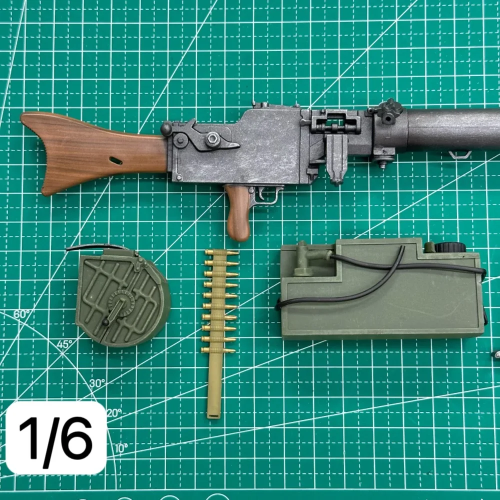 Фото Фигурки солдат в масштабе 1/6 MG08/15, модель пулемета, немецкий пластиковый комплект с водяным охлаждением WWI для 12-дюймового военного дисплея №1