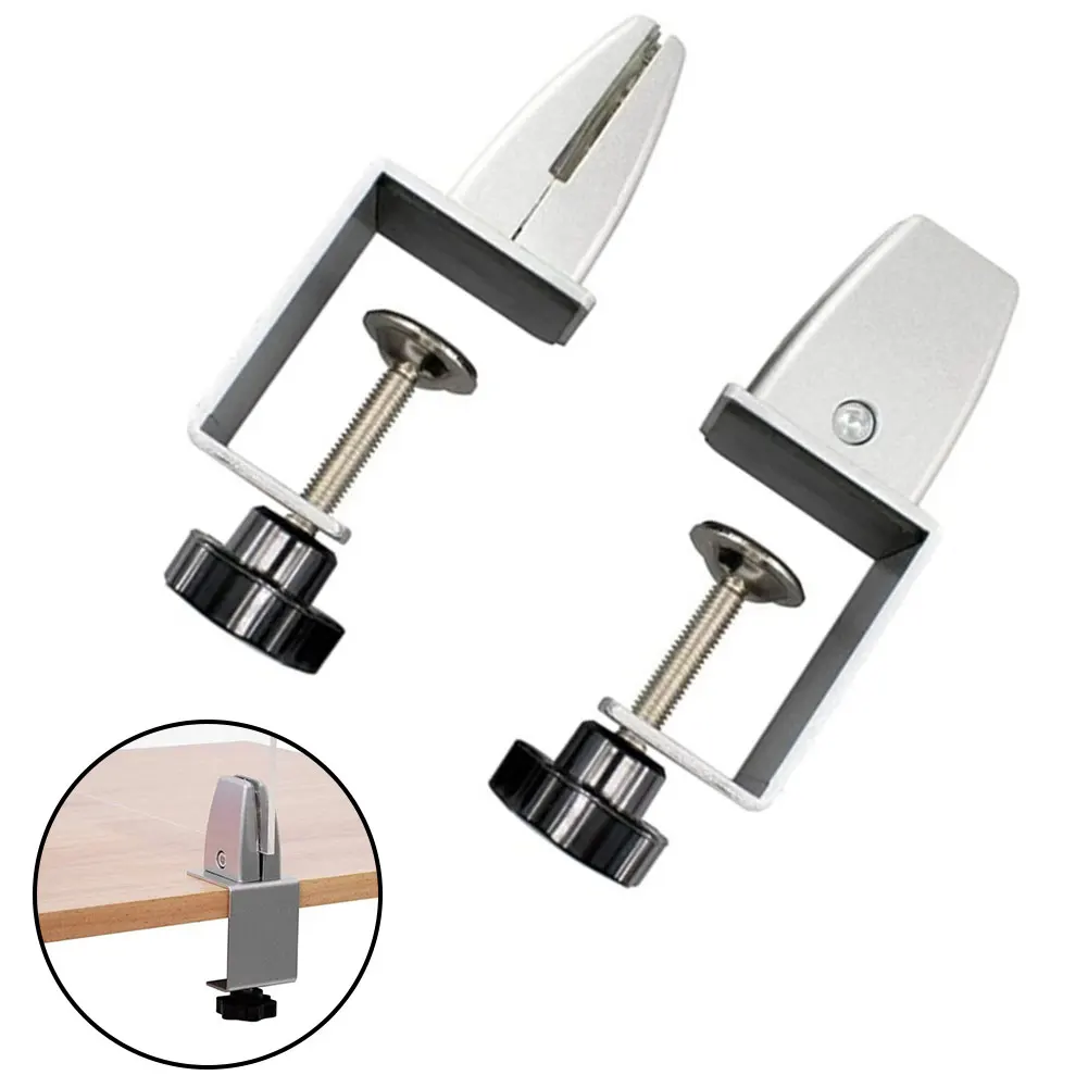 

2Pcs Screen Partition Clips Office Desk Divider Clamp Privacy Holder Bracket Baffle Convenient Install Desk Counter Table