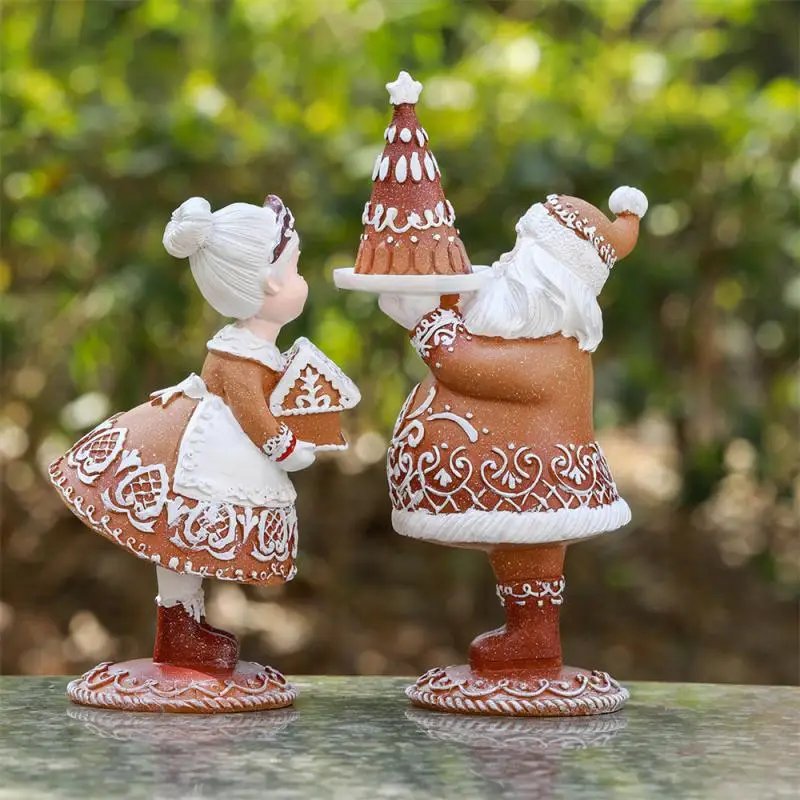 

Santa Claus Cartoon Couple Ornaments Exquisite Details Santa Claus Ornaments Holiday Decoration Resin Ornaments Resin Reusable