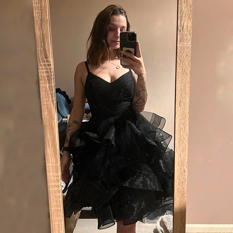 Платье женское Плиссированное средней длины на тонких бретельках