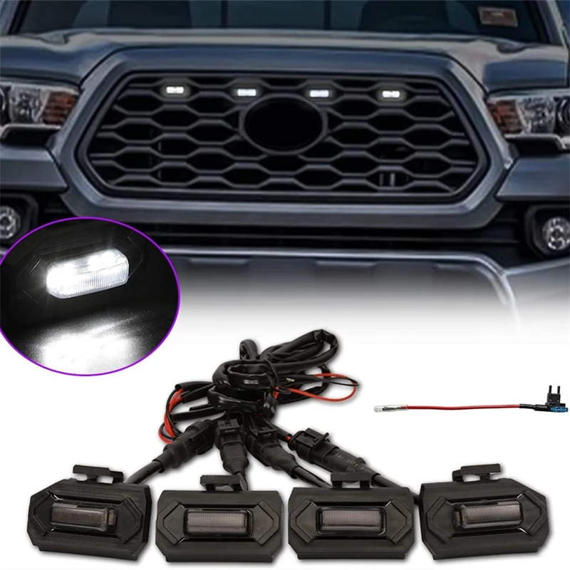 

4 шт., фонари для переднего гриля Toyota Tacoma Raptor TRD