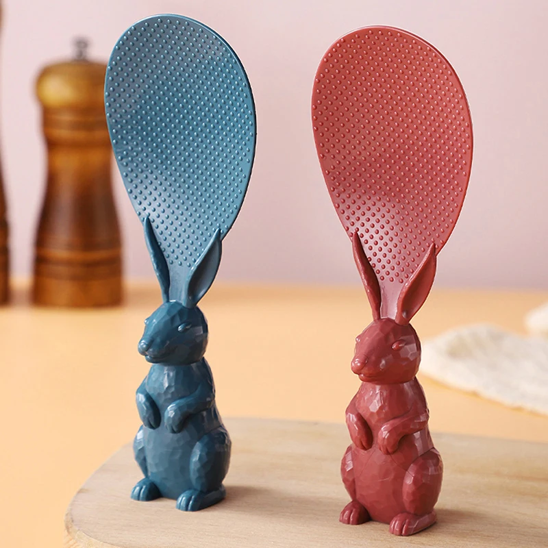 

Home Wheat Straw Rabbit Spoon Can Stand Up Rabbit Rice Shovel Rice Cooker Creative Non-stick Rice Cartoon Rice Spoon