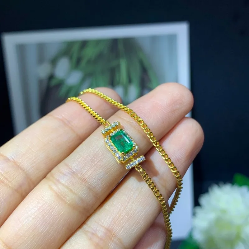 Милый изумрудный кулон для повседневного ношения 4x6 мм всего 0 5 карата