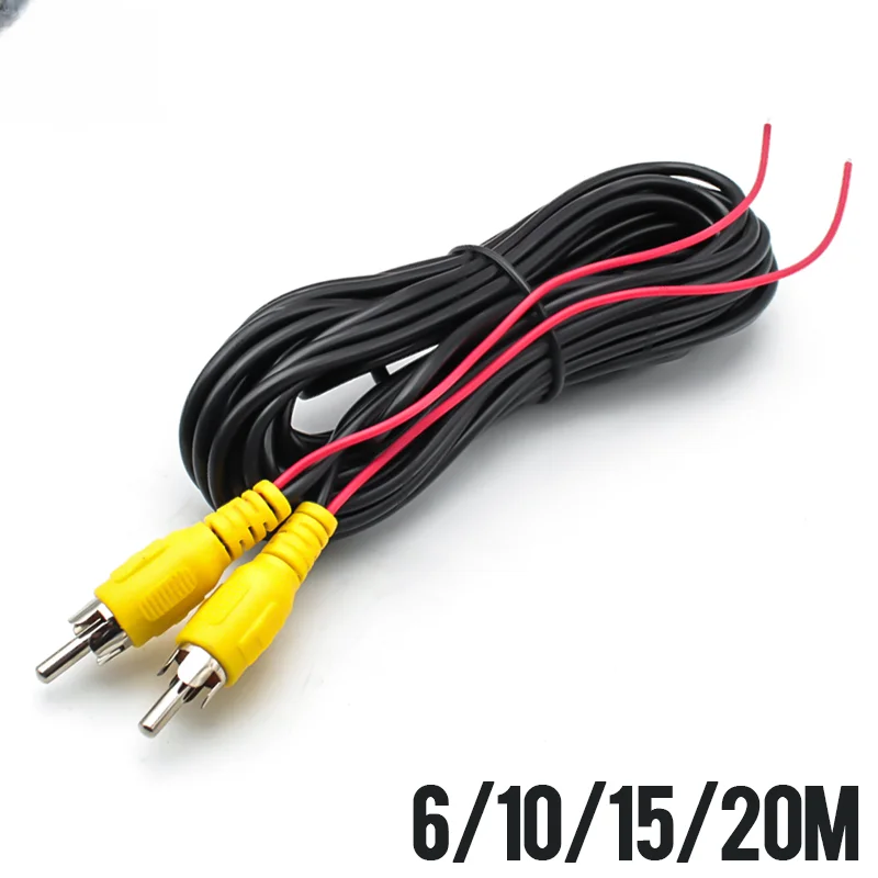 

AV RCA Cable 6M 10M 15M 20M for Rear View Camera with Video Trigger Wire Connecting Car Parking Rearview Monitor