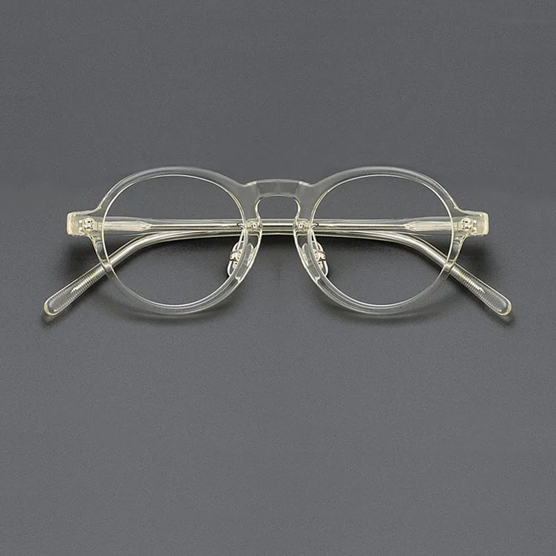 Винтажные прозрачные разноцветные ацетатные очки для мужчин и женщин круглые