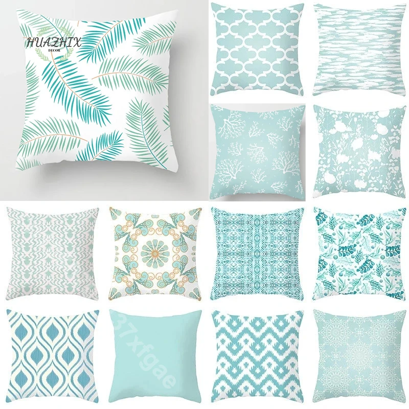

Boho Mint Green Pillow Case Decorative Geometry Cushion Cover 45*45cm Modern Printing Pillowcase Sofa Couch Throw Pillowscover