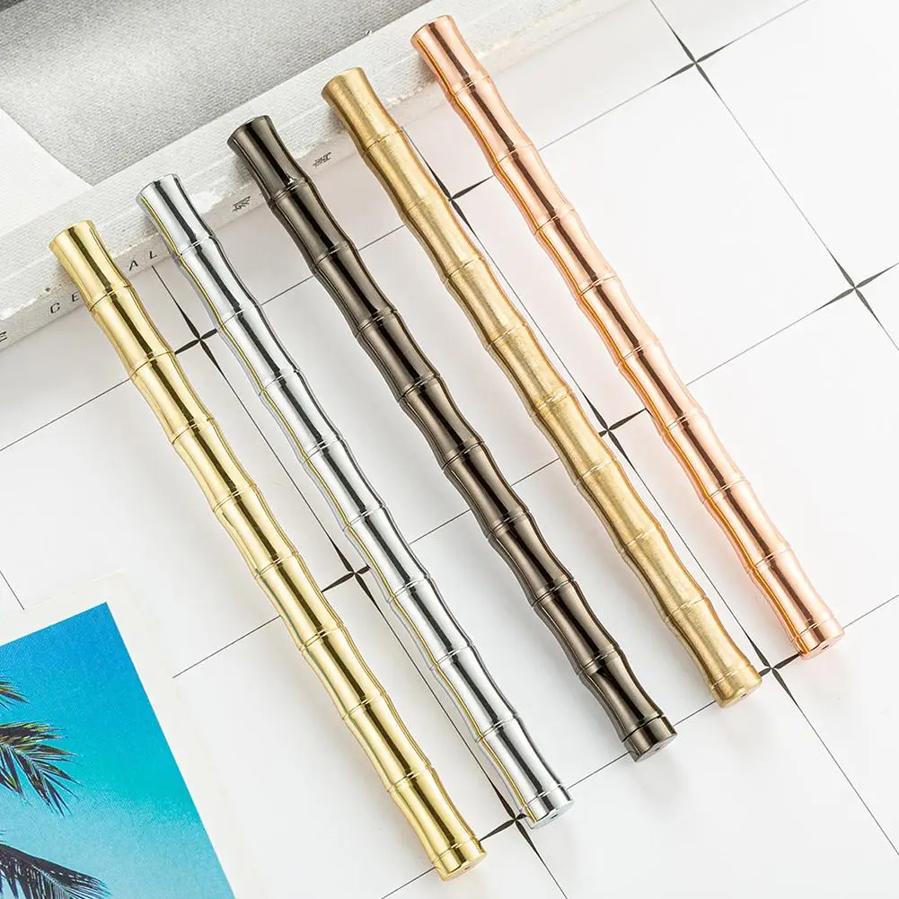 

0.5mm Brass Business Signature Pen Solid Color Bamboo Gifts Rollerball Pen Student Stationery Office School Supplies