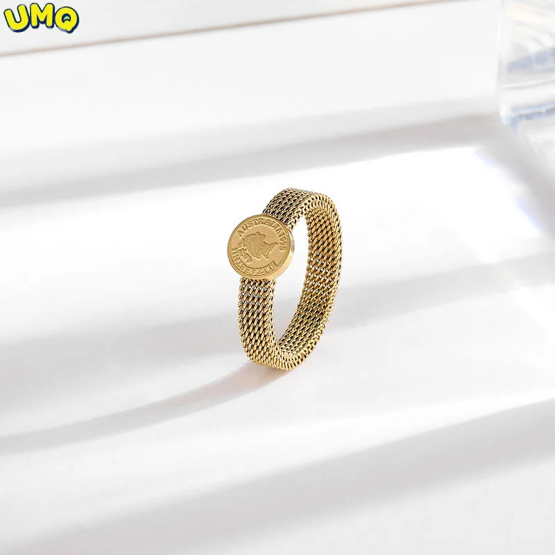 

Часы наручные женские из титановой стали, модные браслеты с ремешком на голову королевы, с кольцом из чистого 24-каратного золота, 18 К, с указа...