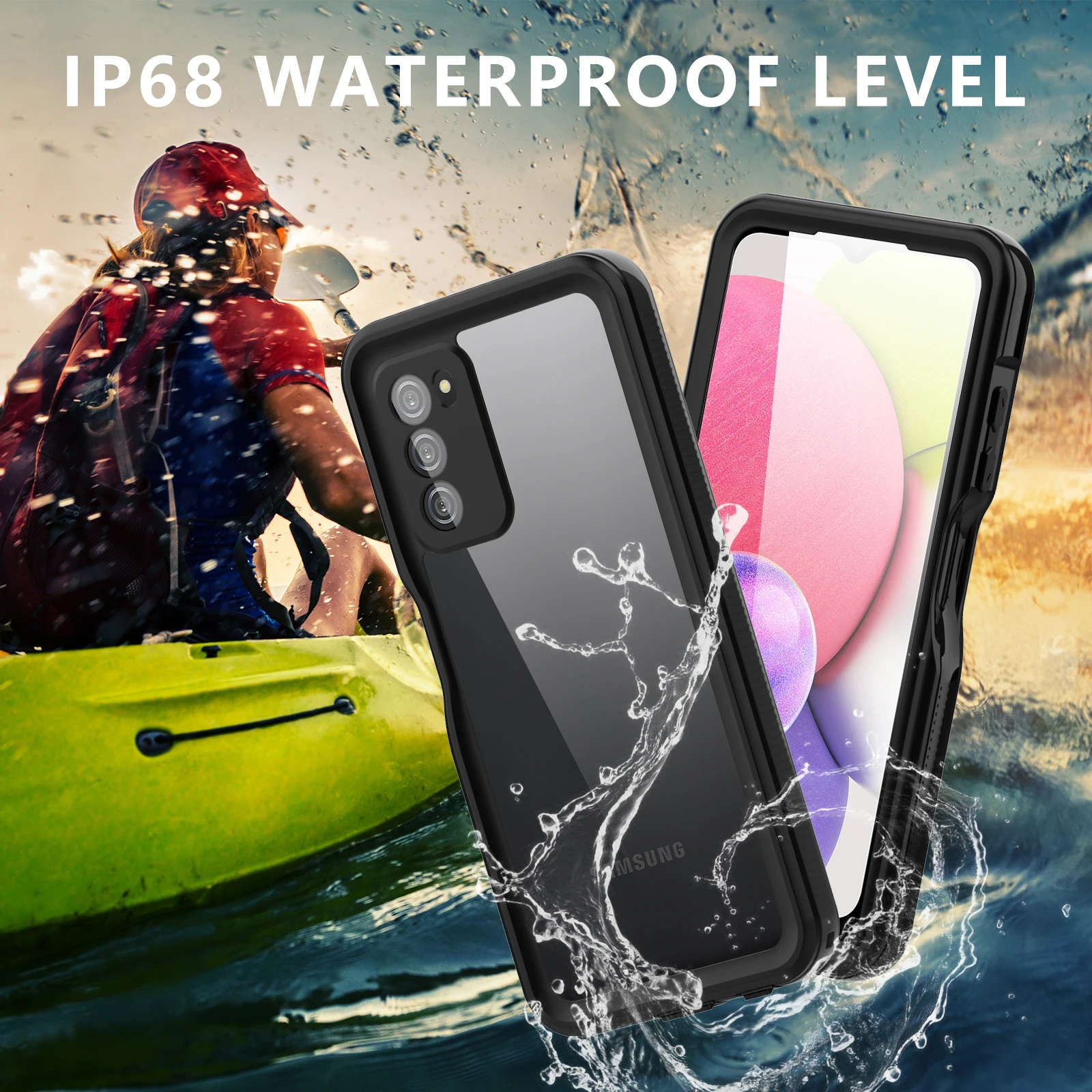 Водонепроницаемый Чехол IP68 для Samsung Galaxy A03S мягкий прозрачный Пыленепроницаемый